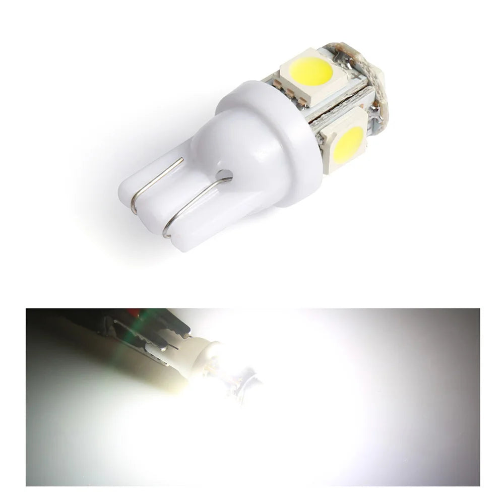 10PCS Led Car DC 12v Lampada Light T10 5050 Super White 194 168 w5w T10 Led Parking Bulb Auto Wedge Clearance Lamp - V.I.P Digital Presence
