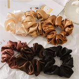 Women Silk Scrunchie Elastic Handmade Multicolor Hair Band Ponytail Holder Headband Hair Accessories 1PC Satin Silk Solid Colo - V.I.P Digital Presence