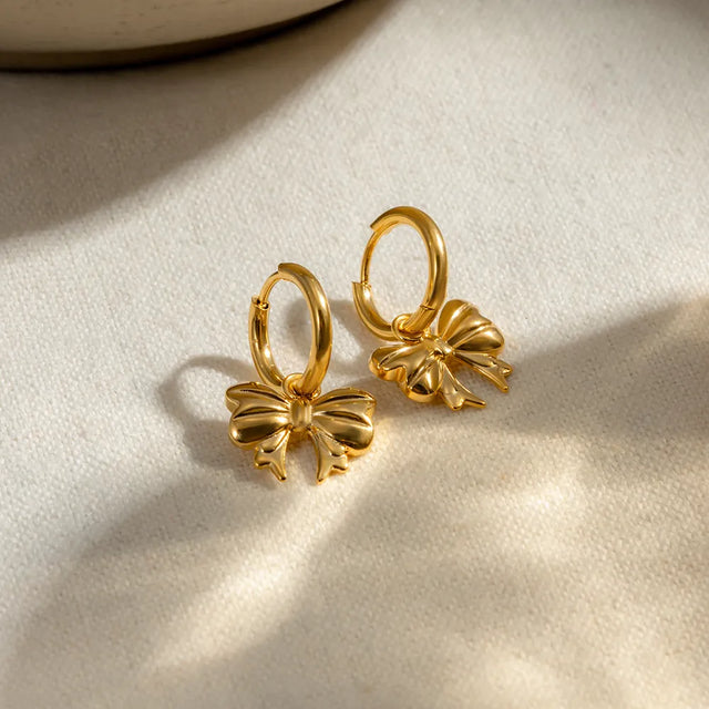18K Gold-Plated Bow Earrings - V.I.P Digital Presence