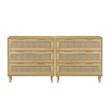 3-Drawers Rattan Storage Cabinet Rattan Drawer (Set of 2),for Bedroom,Living Room,Dining Room,Hallways,Oak - V.I.P Digital Presence