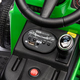 12V children ride the electric tractor "Black Knight" with a detachable storage tugboat and power display screen. - V.I.P Digital Presence