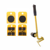 Furniture Mover Tool Set Furniture Transport Lifter Heavy Stuffs Moving Tool 4 Wheeled Mover Roller+1 Wheel Bar Hand Tools Set - V.I.P Digital Presence