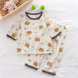 hibobi 2-Piece Children Air-Conditioning Clothing Summer Home Clothes Three-Quarter Sleeve Underwear Set Baby Pajamas Tracksuit - V.I.P Digital Presence