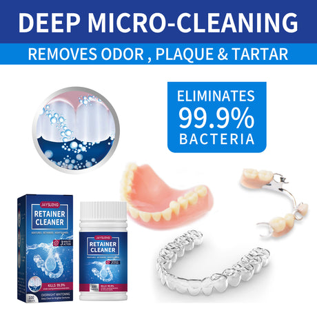 Denture Cleaning Tablet, White Denture Fresh Breath Oral Care Cleaning Tablet - V.I.P Digital Presence