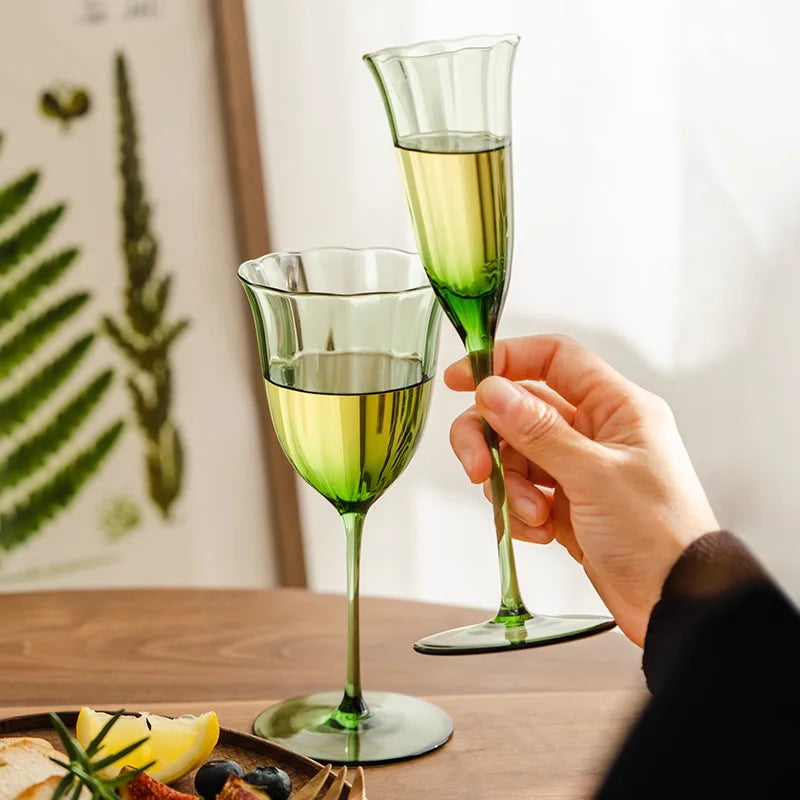 Vintage Green Red Wine Cup Glass Goblet Champagne Cup Cocktail Martini Glass  Home Drinking Utensils Crystal Cup - V.I.P Digital Presence