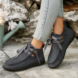 Lace-up Suede Single Shoes for Women Thick Sole Cloth Shoes - V.I.P Digital Presence