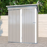 5 * 3FT outdoor storage shed, tool shed with sloping roof and lockable door, backyard garden metal shed, courtyard lawn, gray - V.I.P Digital Presence