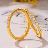 Zircon fine ring stackable accessory niche and simple titanium steel PVD plated ring for women - V.I.P Digital Presence