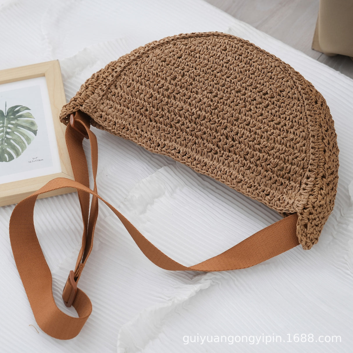 Sports Crossbody Bag Handmade Woven Dumpling Bag Breathable Semicircle Bag Versatile Rattan Bag Summer Beach Bag for Women Luxury - V.I.P Digital Presence