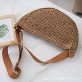 Sports Crossbody Bag Handmade Woven Dumpling Bag Breathable Semicircle Bag Versatile Rattan Bag Summer Beach Bag for Women Luxury - V.I.P Digital Presence