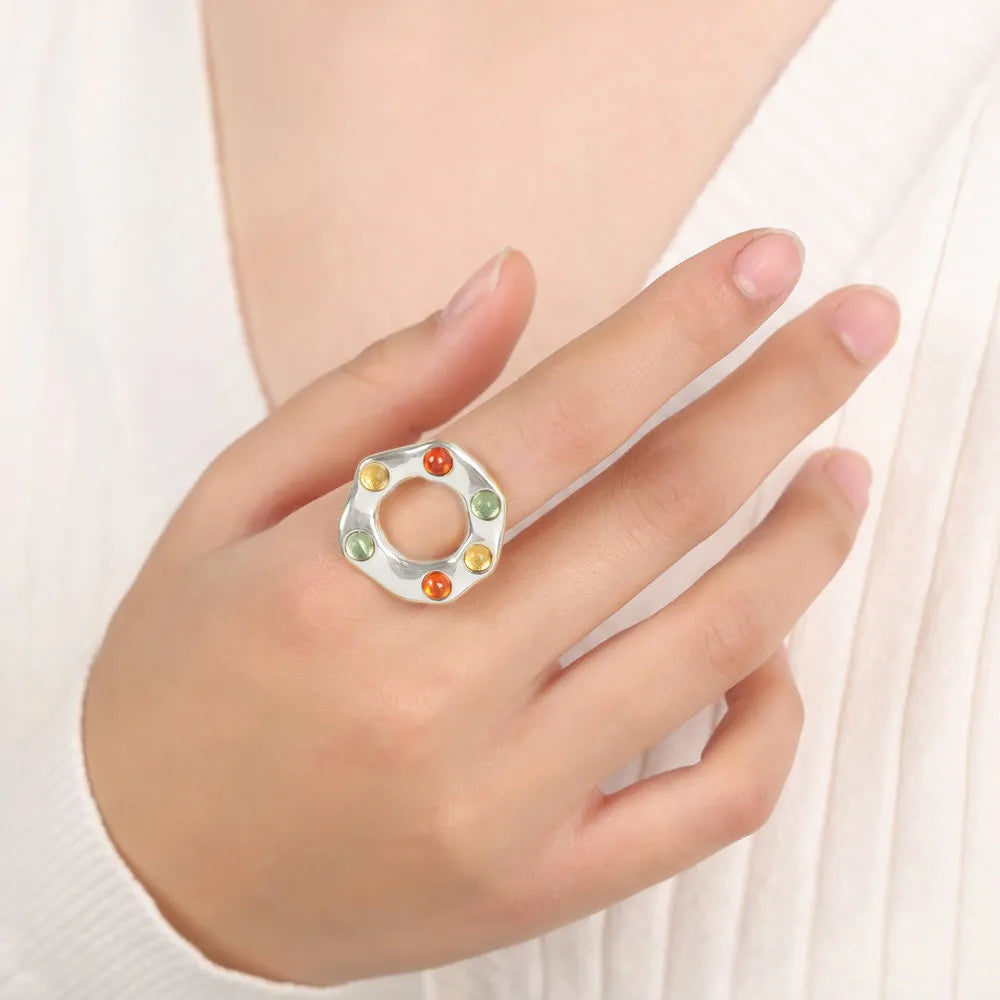 Titanium Steel Glass Bead Ring - V.I.P Digital Presence