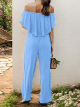 Off-Shoulder Wide Leg Jumpsuit - V.I.P Digital Presence