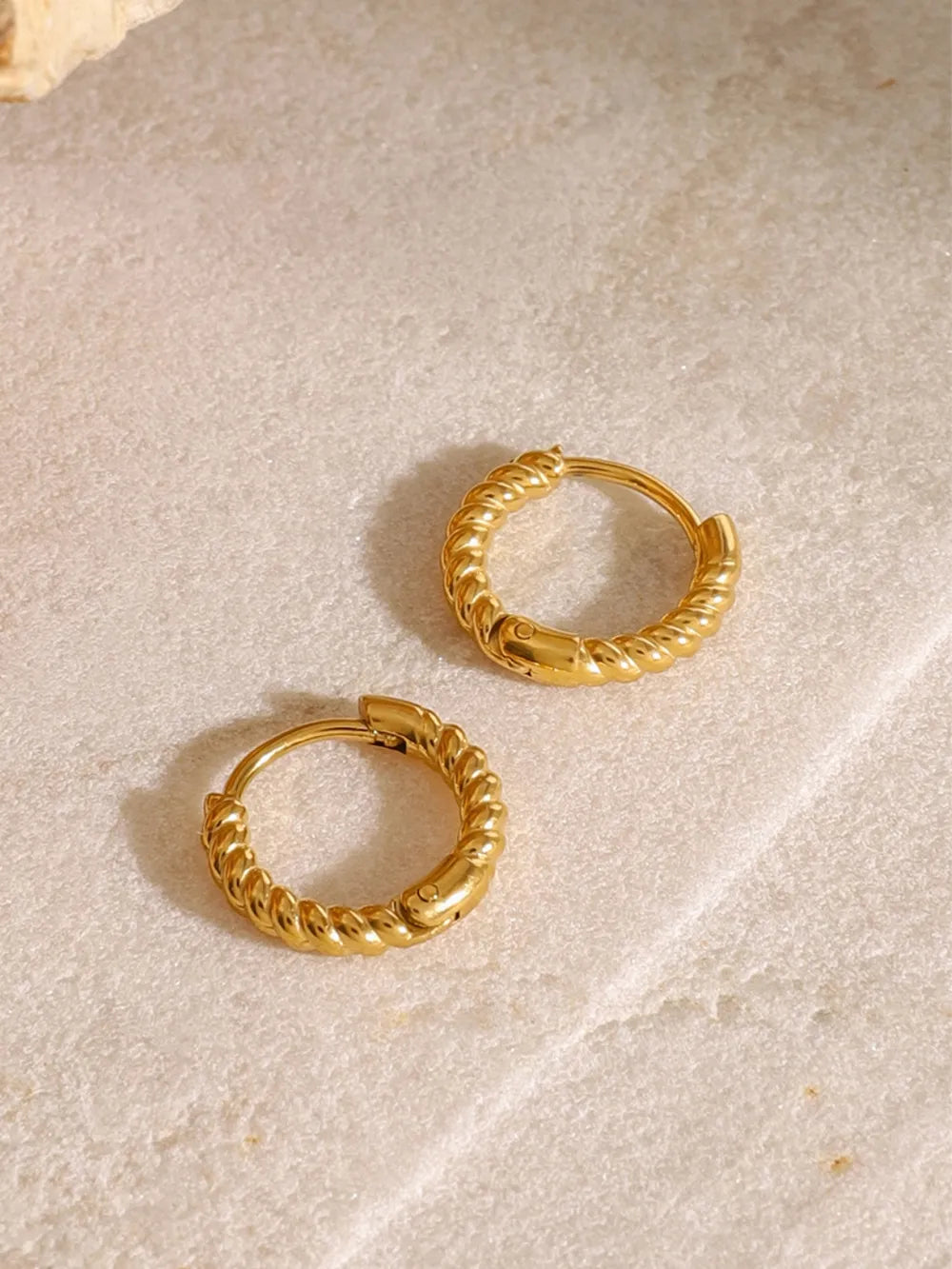 18K Gold-Plated Stainless Steel Huggie Earrings - V.I.P Digital Presence