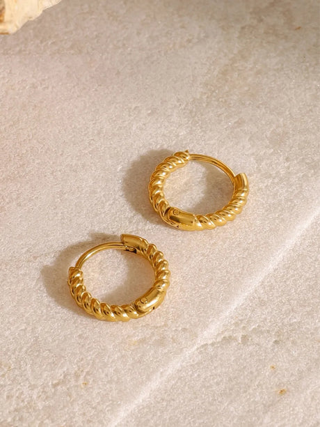 18K Gold-Plated Stainless Steel Huggie Earrings - V.I.P Digital Presence