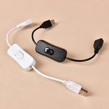 Woopower Copper Material USB Cable Male to Female Switch ON OFF Cable Toggle LED Lamp Power Line 28cm - V.I.P Digital Presence