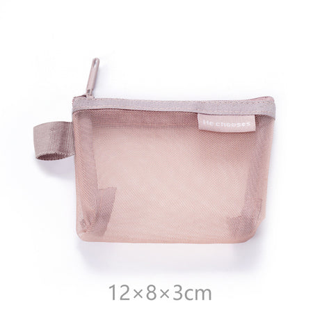 Simple three-dimensional triangle mesh coin key earphone storage bag transparent storage bag - V.I.P Digital Presence
