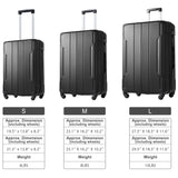 Hardshell Luggage Spinner Suitcase with TSA Lock Lightweight Expandable 28'' (Single Luggage) Black + ABS + 28 Inch