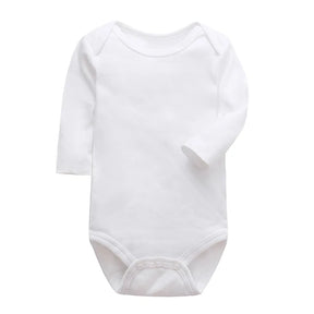 Newborn Footed Pajamas Zipper Girl and Boy Romper Long Sleeve Jumpsuit Cotton Solid White Fashion 0-24 Months Baby Clothes - V.I.P Digital Presence