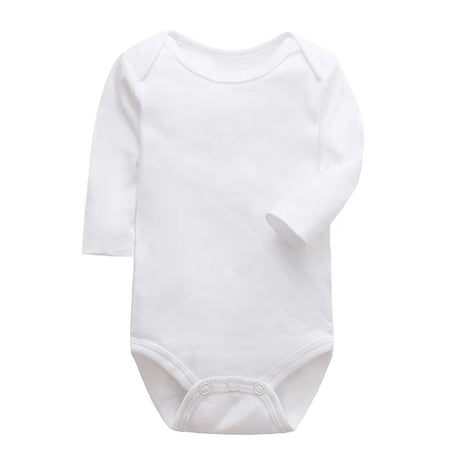 Newborn Footed Pajamas Zipper Girl and Boy Romper Long Sleeve Jumpsuit Cotton Solid White Fashion 0-24 Months Baby Clothes - V.I.P Digital Presence