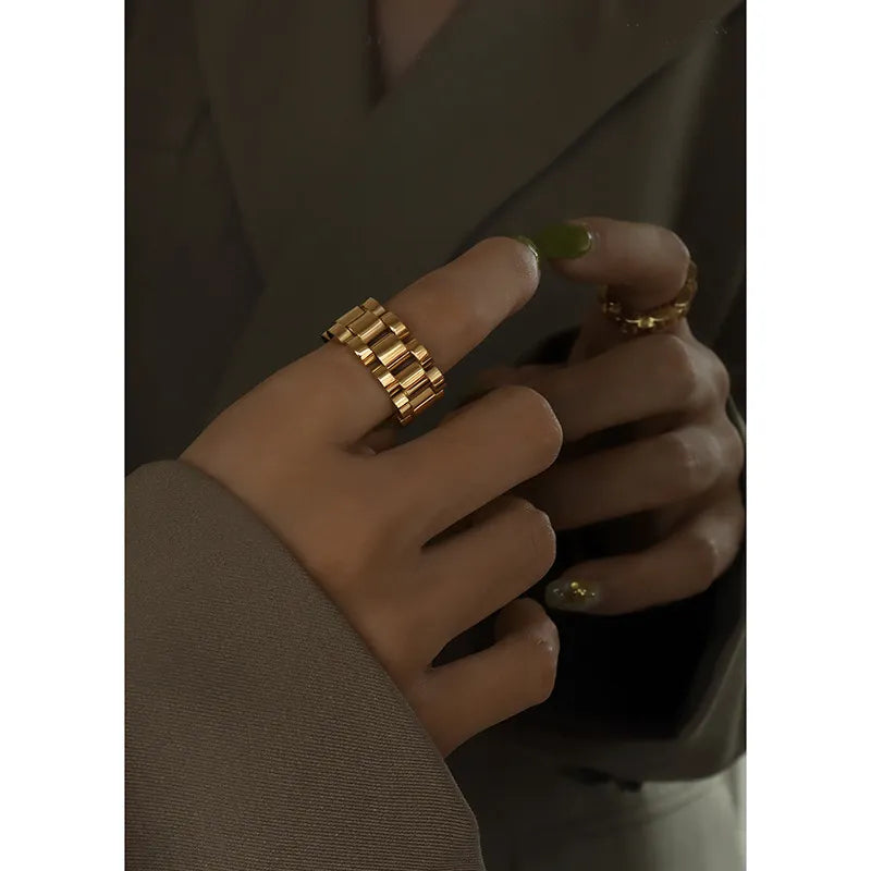 18K Gold-Plated Titanium Steel Ring - V.I.P Digital Presence