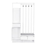39.3'W70.8'H multifunctional corridor shoe cabinet with soft padded nail board and white clothes hanger with entrance hook - V.I.P Digital Presence