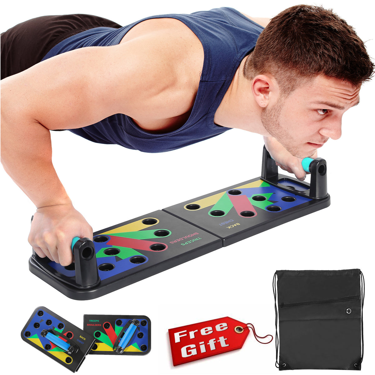 Foldable Multi-Function 12-Function 14-Function Push-Up Board Bracket Fitness Equipment Exercise Abs Board - V.I.P Digital Presence