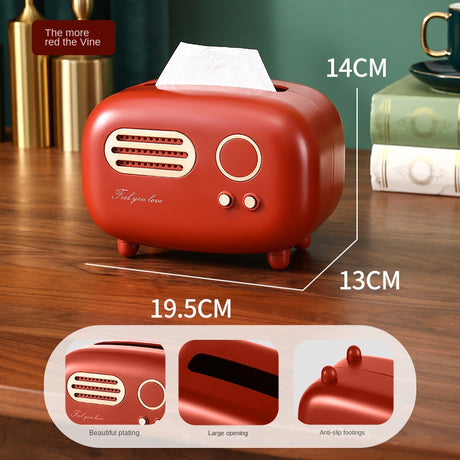 Paper towel box ABS light luxury retro style gift for living room, high-end home drawer paper towel box - V.I.P Digital Presence