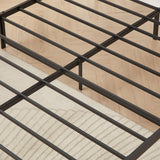 Bed frame with charging station full size, Grey, 83.1'' L x 56.1'' W x 39.2'' H. - V.I.P Digital Presence