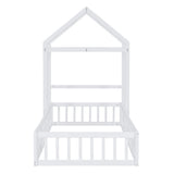 Wooden Twin Size Children's Bed with Detachable Headboard and Integrated Clothes Drying Rack, White - V.I.P Digital Presence