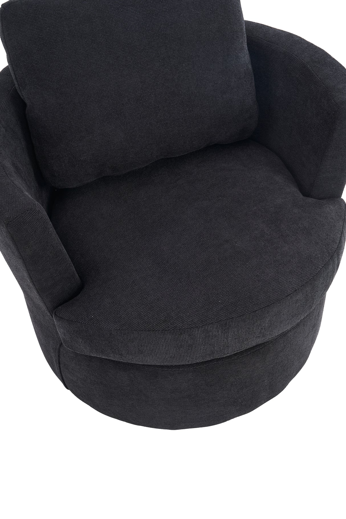 Rotating bucket chair living room comfortable circular sofa chair 360 degree rotating bucket chair armchair (black) - V.I.P Digital Presence