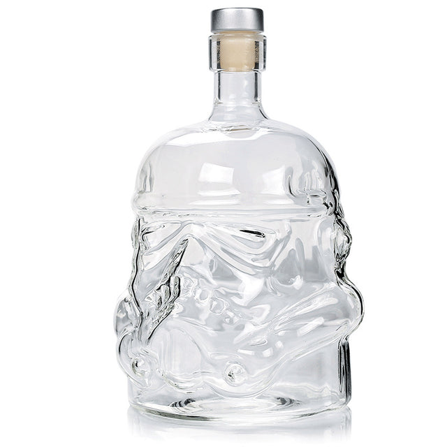 High borosilicate heat-resistant and cold resistant glass wine bottle Star Wars White Soldier glass wine bottle creative decanter liquor dispenser - V.I.P Digital Presence