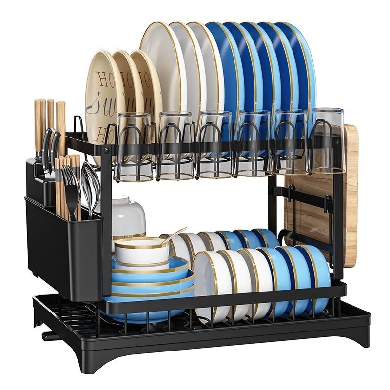 Kitchen drainage rack bowl and dish rack bowl and dish storage rack household utensils knives and forks storage rack - V.I.P Digital Presence