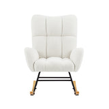 off white teddy fabric rocking chair - V.I.P Digital Presence