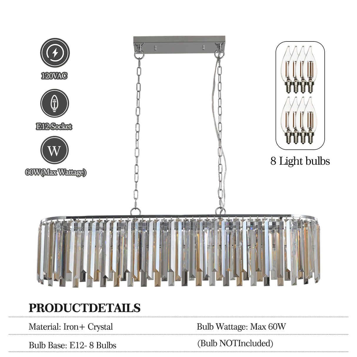 Modern Oval Crystal ceiling chandelier Luxury Home Decor Light Fixture - V.I.P Digital Presence