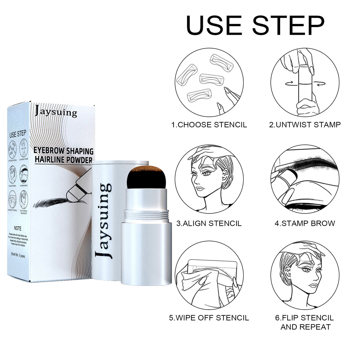 Jaysuing Eyebrow Printing Set Eyebrow Powder Hairline Retouching Eyebrow Shape Portable Hairline Eyebrow Repair Shadow Powder - V.I.P Digital Presence