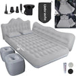 Umbrauto 29.53in/75cm Wide Car Air Mattress – Inflatable SUV, Truck & Van Back Seat Camping Bed with Pump & Pillows, Gray - V.I.P Digital Presence