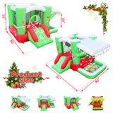 Christmas Jump 'n Slide Inflatable Bouncer for Kids Complete Setup with Blower - 80" x 91" Play Area - 55" Tall