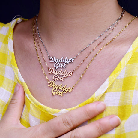 Daddy's Girl Necklace Parent's Daughter Family Member Collarbone Chain Father's Day Gift - V.I.P Digital Presence
