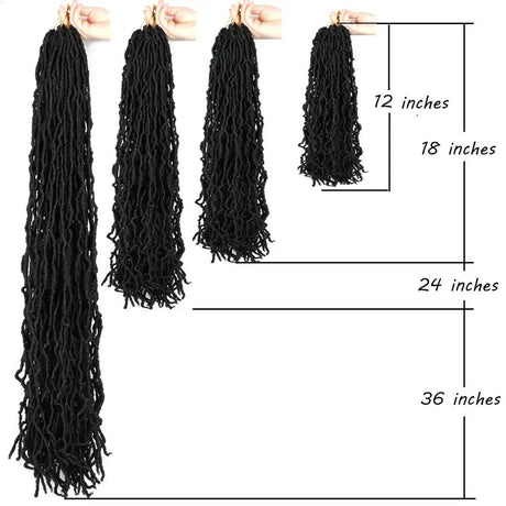 18 24 36 inch Wig Earthworm Crooked Crochet Fiber Wig NuLocs Braiding Hair Dirty Braid - V.I.P Digital Presence