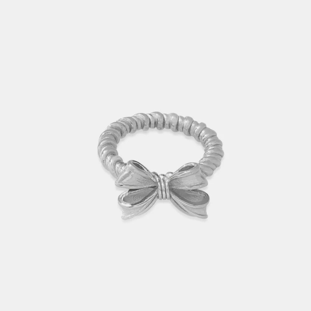 Twisted Titanium Steel Bow Ring - V.I.P Digital Presence