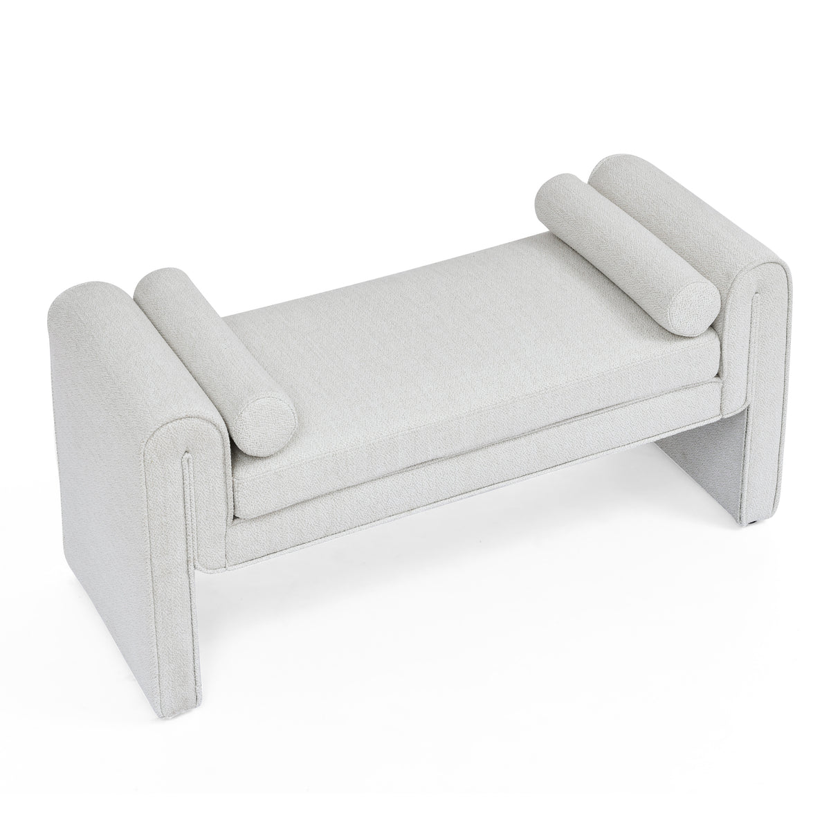 Bedroom storage stool, linen storage stool, large storage space, 50.39 inches white - V.I.P Digital Presence