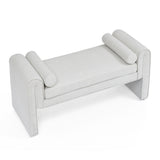 Bedroom storage stool, linen storage stool, large storage space, 50.39 inches white - V.I.P Digital Presence