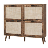 4 Door Shoe Rack, Freestanding Modern Shoe Storage Cabinet, for Entryway - V.I.P Digital Presence