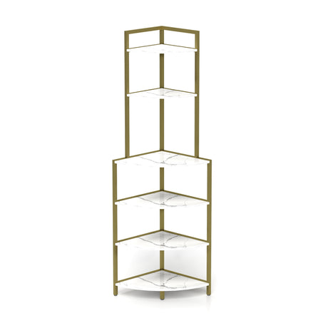 6-story corner open bookshelf, modern bookshelf, wooden frame, independent bookshelf unit, - V.I.P Digital Presence