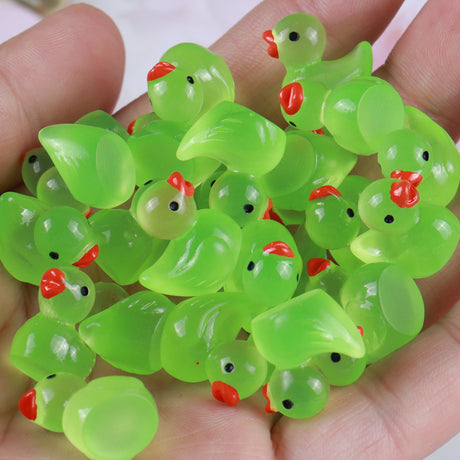 Resin luminous cartoon three-dimensional cute cartoon duck DIY car ornament keychain micro landscape hair clip decoration - V.I.P Digital Presence