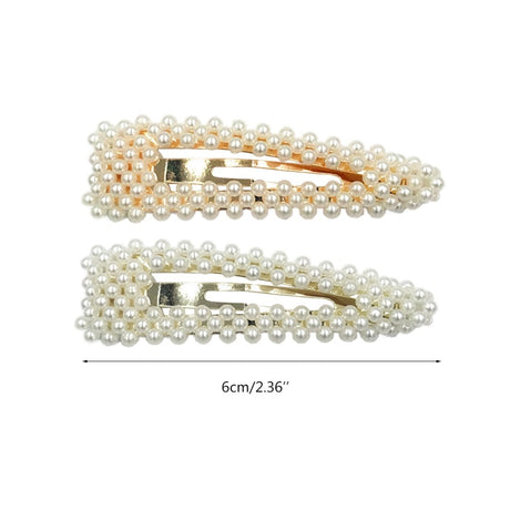 Women Bridal Vintage Faux Pearl Wrapped Hairpins Girl Glitter Accessory Gold/Silver Metal Alloy Hair Clip Water Drop Wedding - V.I.P Digital Presence