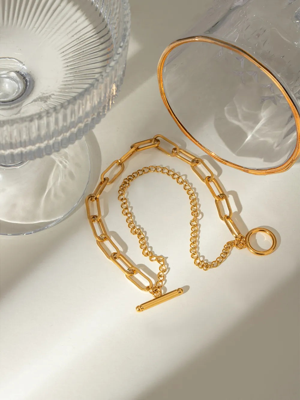 18K Gold-Plated Stainless Steel Chain Bracelet - V.I.P Digital Presence