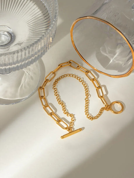 18K Gold-Plated Stainless Steel Chain Bracelet - V.I.P Digital Presence