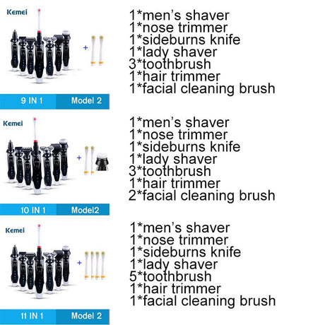Kemei 7 in 1 Men's 3D Electric Shaver 3 in 1 Beard Trimmer Rechargeable Razor for Men Shaving - V.I.P Digital Presence