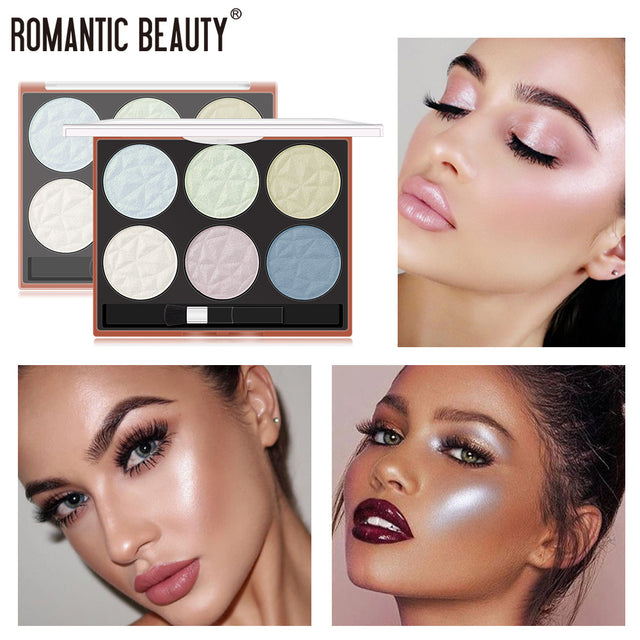 Romantic Beauty 6-Color Highlighter Repair Pearl Not Easy To Take Off Makeup Makeup Finishing Highlighter - V.I.P Digital Presence
